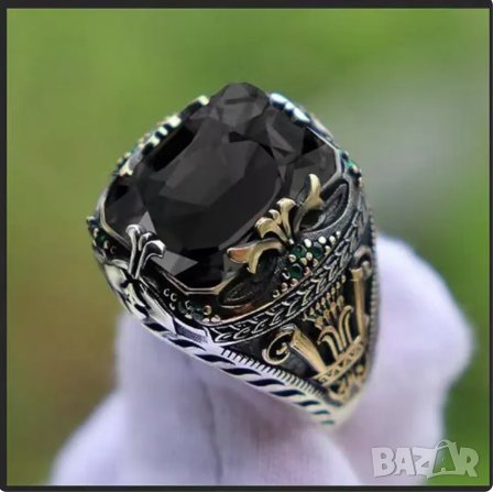 Пръстен със сън сапфир, посребрен, снимка 1