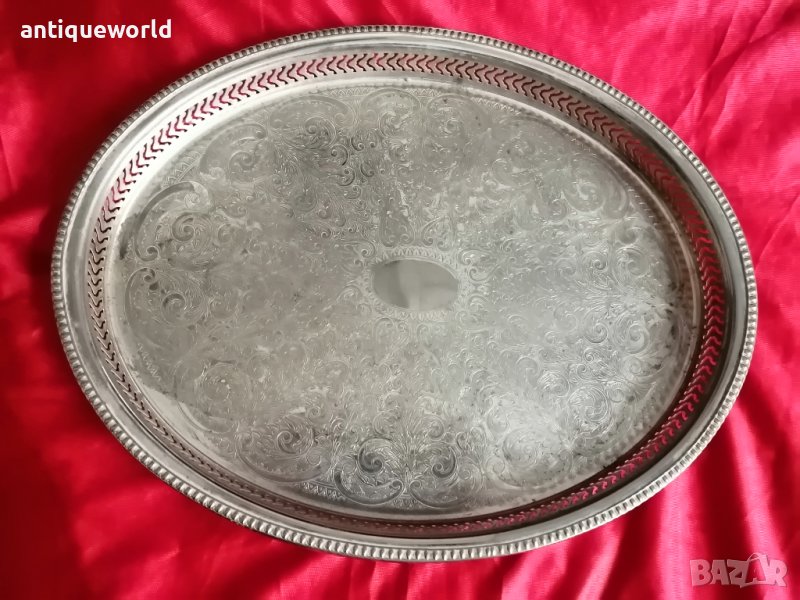 Голям Стар Английски ПОСРЕБРЕН Поднос , Табла, снимка 1