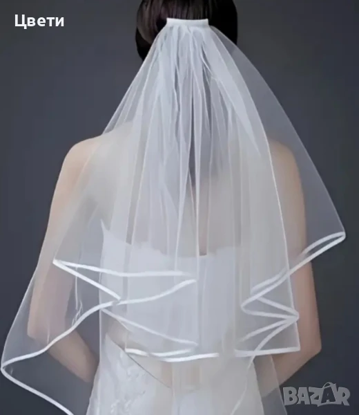 Бели сватбени воали и малка дамска чанта, снимка 1