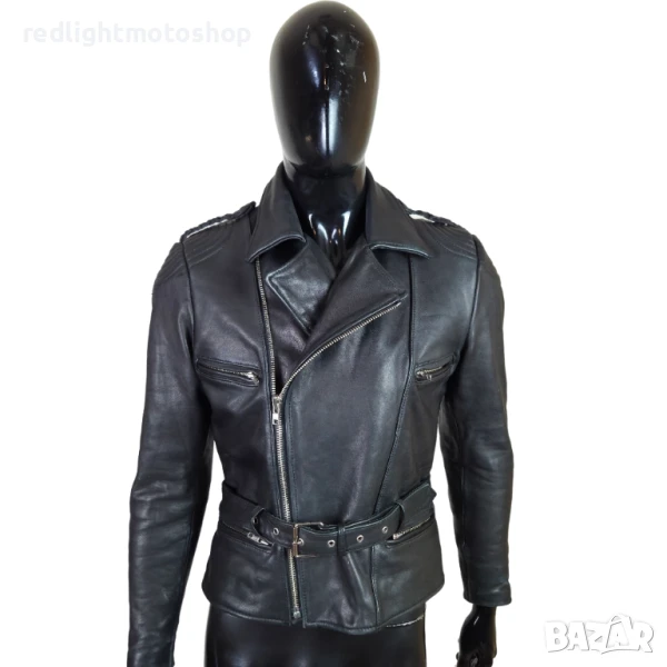 📌 5322 | Мъжко кожено яке | Рокерия | 48 | 100 лв, снимка 1