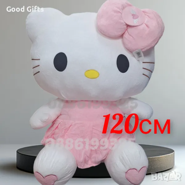 Голяма плюшена играчка Hello Kitty Розова, 120см Голяма плюшена Кити, снимка 1