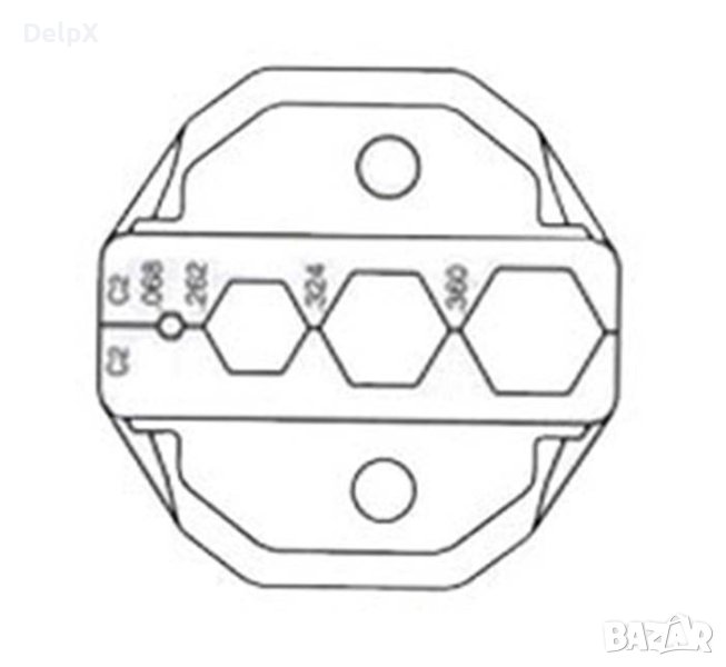 Челюсти HT-336C2 за клещи кримпващи, коаксиални, снимка 1