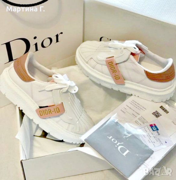 Dior Кецове Дамски Спортни Обувки Бели с Кафяво Маратонки Диор, снимка 1