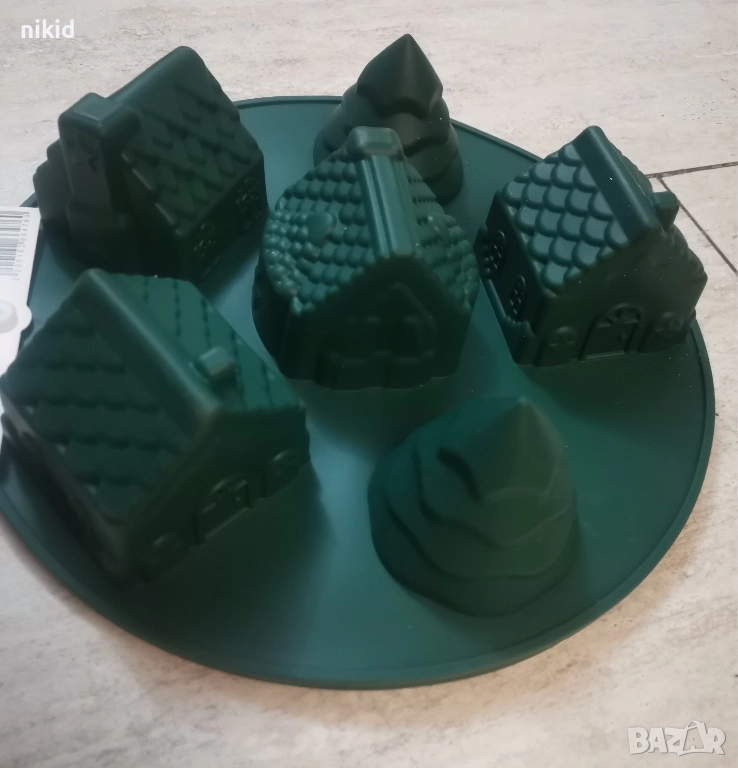 3D Коледни къщи къщички къща бор борче борчета елхи елха скалички силиконов молд форма силиконова , снимка 1