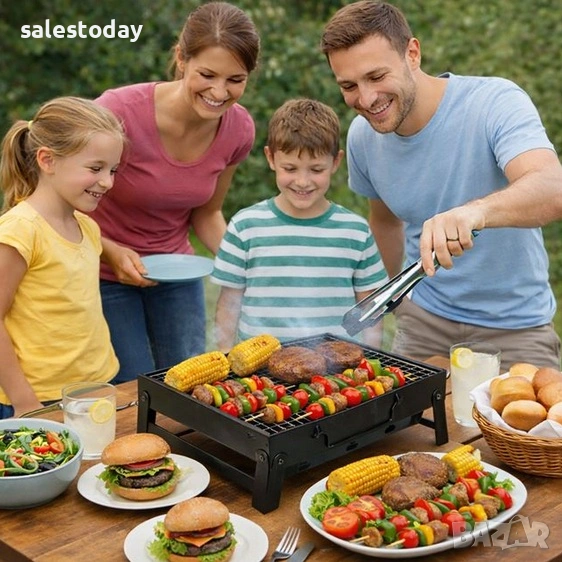 Барбекю за балкон, сгъваема скара на въглища, снимка 1