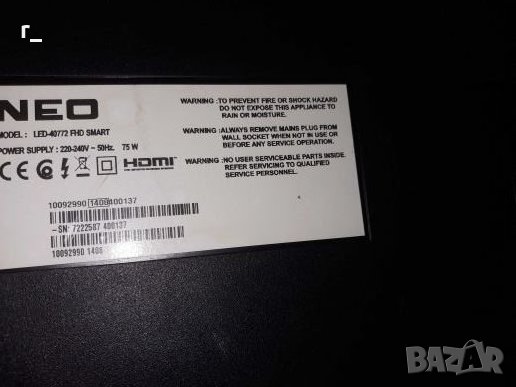 Neo LED-40772 FHD SMART  на части , снимка 1