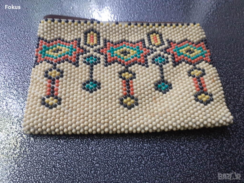 Старо мънистено портмоне, снимка 1