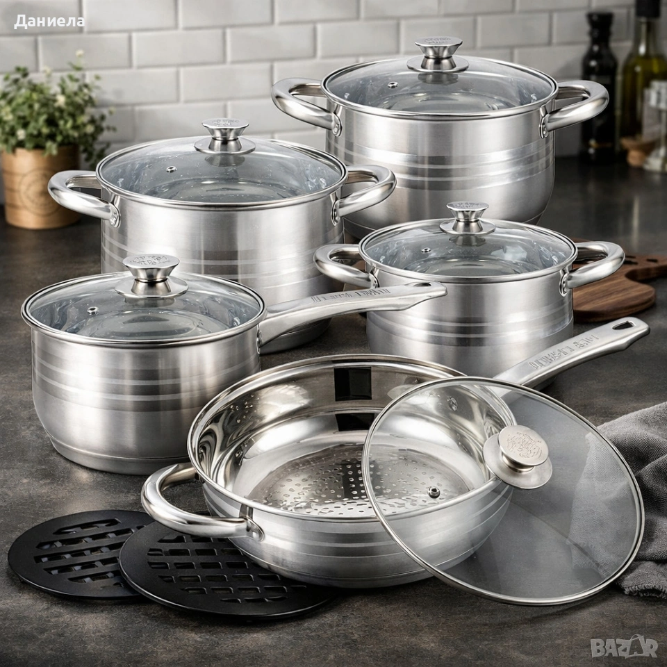 Комплект съдове за готвене 12 части Cheffinger, снимка 1