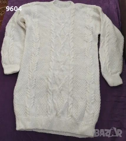 Ръчно плетен дълъг блузон, снимка 2 - Блузи с дълъг ръкав и пуловери - 48554762