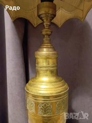 Комплект от две много големи старинни месингови лампи - лампа, снимка 4 - Антикварни и старинни предмети - 47967039