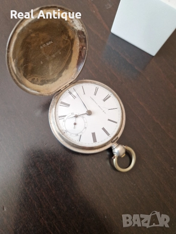 Рядък антикварен колекционерски американски сребърен джобен часовник Appleton Tracy & Co -Waltham , снимка 2 - Антикварни и старинни предмети - 51617506