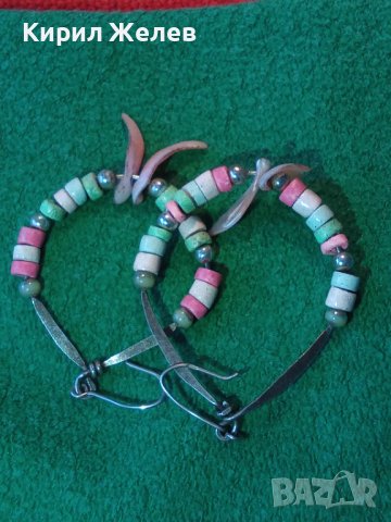 АРТ ХЕНД-МЕЙД ОБЕЦИ СРЕБРО 925 СРЕБЪРНИ ОБЕЦИ с КАМЪНИ и СЕДЕФ 2378, снимка 2 - Обеци - 30274749