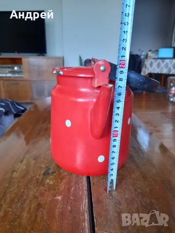 Стар емайлиран чайник #76, снимка 4 - Други ценни предмети - 49131071