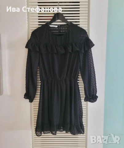 Нова черна елегантна феерична но точки  къса рокля zara Zara , снимка 11 - Рокли - 52484244
