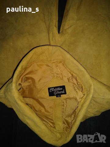 Бермуди с висока талия от естествен велур в жълто / малък размер, снимка 2 - Къси панталони и бермуди - 29704232