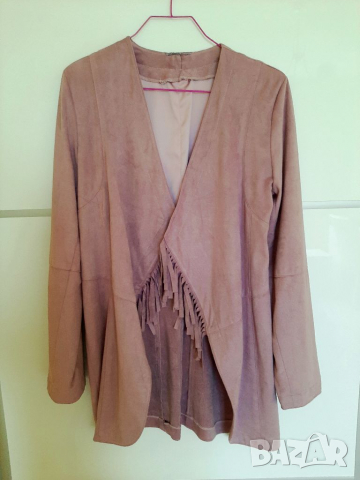 Велурена връхна дреха с ресни