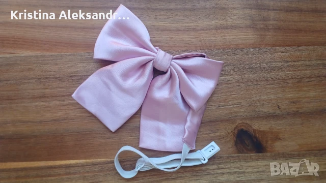 Розова и черна панделка за яка, имитиращи сатен, снимка 3 - Други - 50568419