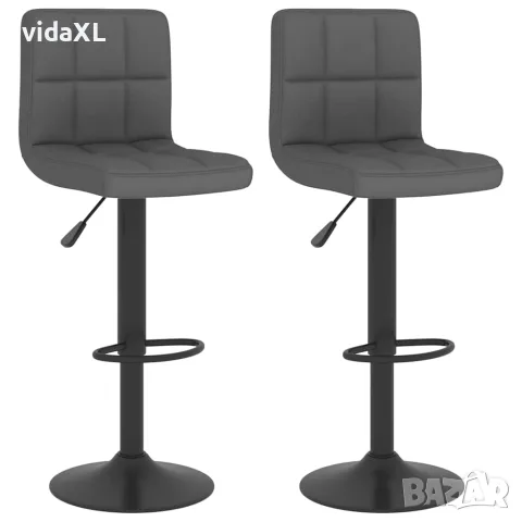 vidaXL Бар табуретки, 2 бр, тъмносиви, текстил