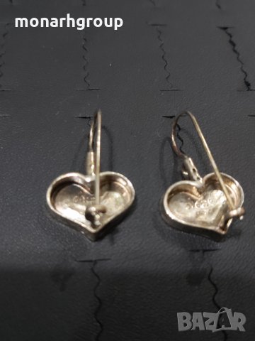 Сребърни обеци  Сърце, снимка 3 - Обеци - 33884150