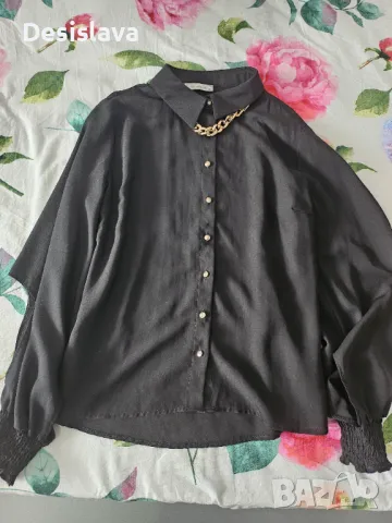 Черна риза , снимка 2 - Ризи - 50062500