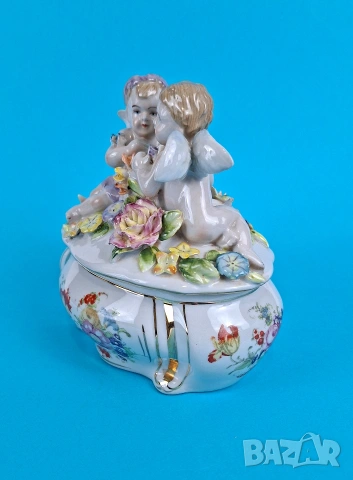 Порцеланова кутия / бижутерка с ангели, снимка 2 - Декорация за дома - 53916473