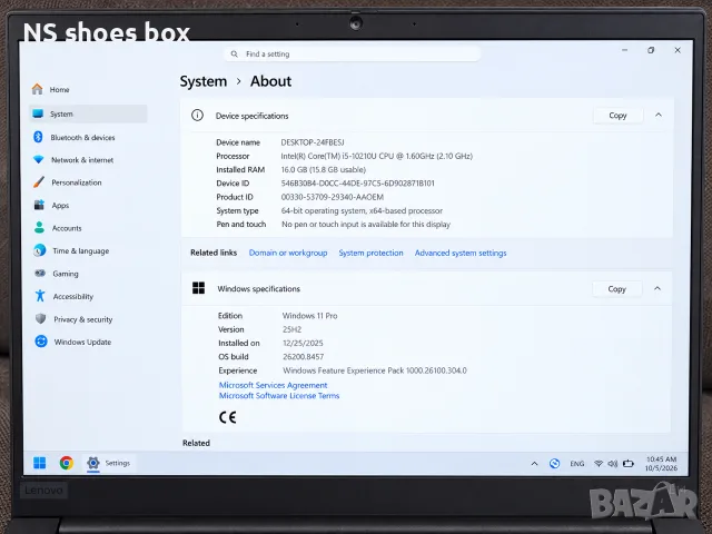 Lenovo ThinkPad E14 Gen 1 / i5 / 16GB RAM / 256GB SSD, снимка 2 - Лаптопи за работа - 56355148