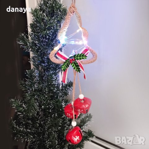4161 Светеща коледна украса Елхичка със звънчета, снимка 3 - Декорация за дома - 42593122