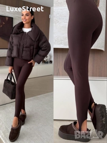 Дамски Клин с Ластик -Рипс Кафяв 🤍