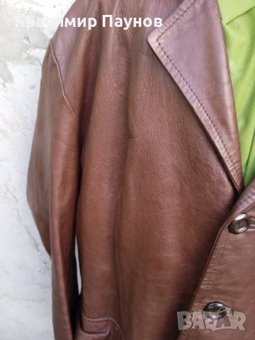 Мъжко кожено сако XL, снимка 4 - Сака - 42580133
