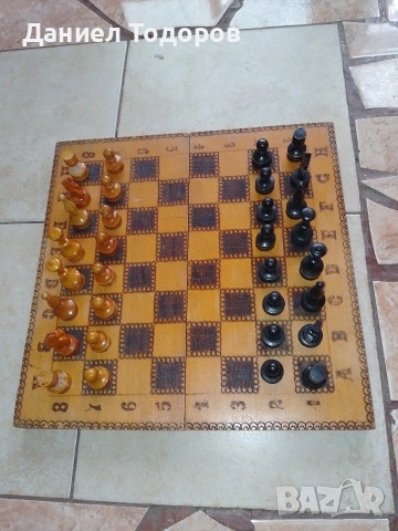 Стар Дървен Шах .Размери - 34 х 34см. , снимка 3 - Шах и табла - 54320843
