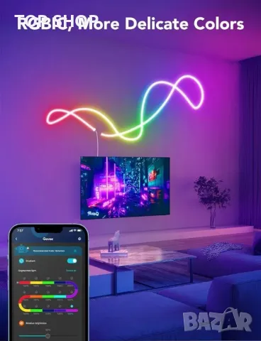 Govee RGBIC LED неонова лента, снимка 5 - Лед осветление - 48747619
