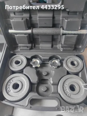 дъмбели к-кт/щанга 50 кг комплект, снимка 7 - Фитнес уреди - 50042221