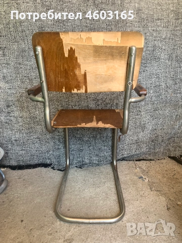 Стар стол Thonet S43 с подлакътници, проектиран от Март Щам, снимка 3 - Антикварни и старинни предмети - 54346164
