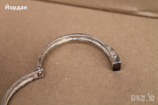 Дамска сребърна гривна с оникс, снимка 12 - Гривни - 49771309