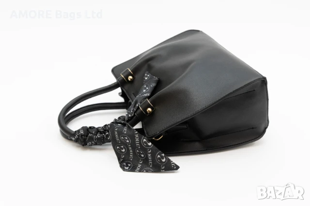 Класическа дамска чанта AMORE Francesca - Black, снимка 5 - Чанти - 50657904
