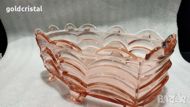 Стара стъклена купа фруктиера бонбониера
