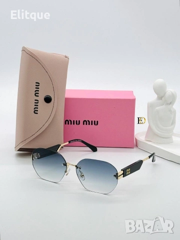 слънчеви очила miu miu с ув защита,кутия , калъф и кърпичка на марката , снимка 2 - Слънчеви и диоптрични очила - 54214885