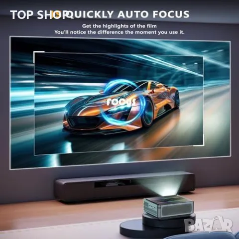 Нов Портативен 8K Проектор, Поддръжка на 4K, 25000 Лумена, 200" Екран, снимка 2 - Плейъри, домашно кино, прожектори - 49341184