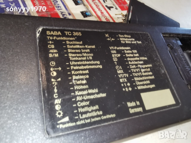 SABA TC 365 REMOTE CONTROL 3012251142, снимка 13 - Дистанционни - 52934710