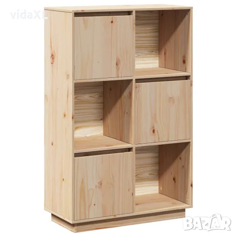 vidaXL Висок шкаф, 74x35x117 см, борово дърво масив