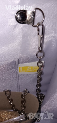 Сребърна чанта Larcenciel, брокатена дамска чанта, снимка 4 - Чанти - 52160142