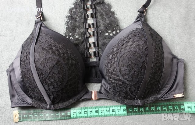 Noir by Hunkemoller луксозен черен сутиен с предно закопчаване, снимка 8 - Бельо - 40475734