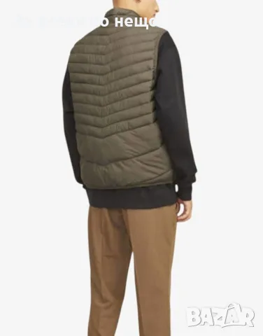 JACK&JONES Jjestate Packable BW Collar Noos Canteen Green Мъжки Тъмно Зелен Елек Код P2991, снимка 2 - Якета - 56053878