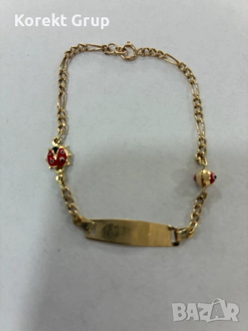 Детска златна гривна 14к, снимка 3 - Гривни - 54122598