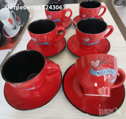 Керамичен сервиз за кафе – 12 части, снимка 3 - Сервизи - 51349193