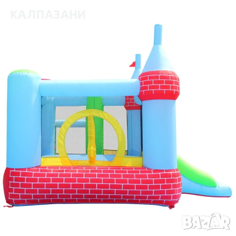 HAPPY HOP Батут замък с пързалка, топки и помпа 325x300x220 9112, снимка 9 - Надуваеми играчки - 50446874