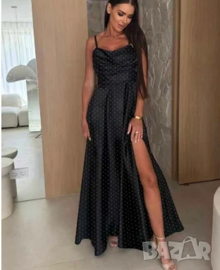 Дамска рокля от сатен   , снимка 2 - Рокли - 50579315