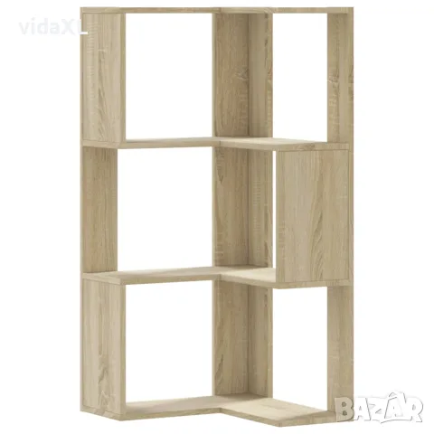 vidaXL Ъглова етажерка 3 нива дъб сонома 50x50x102 см инженерно дърво