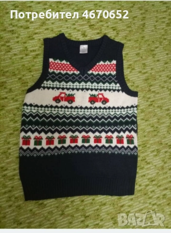 Детско елече с коледни мотиви, снимка 3 - Детски якета и елеци - 52677194