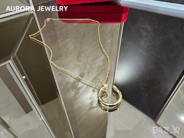 CARTIER Nail Juste un Clou Gold Diamonds Pendant Дамско Колие Пирон, снимка 3 - Колиета, медальони, синджири - 53007251